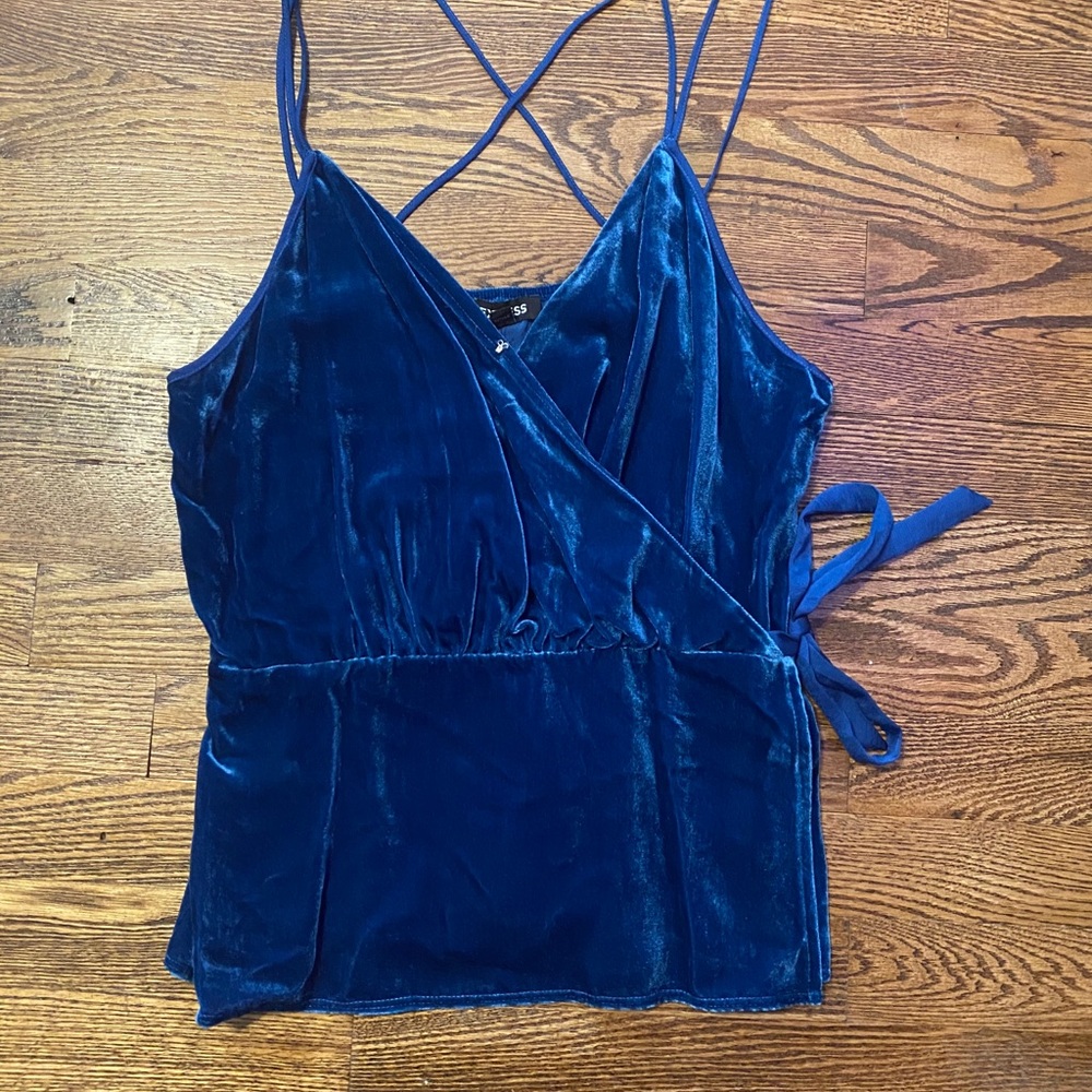 Velvet wrap front tank